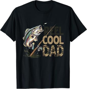 Reel Cool Dad Fishing Papa Father's Day Fisherman Fish T-Shirt