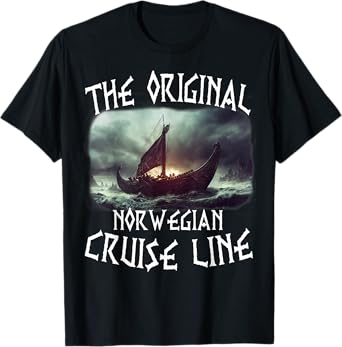 Norse Mythology Original Norwegian Cruise Line Viking Ship T-Shirt