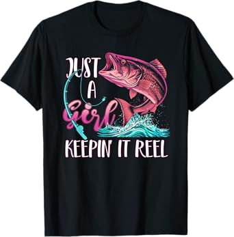 Cute Fishing Funny Keeping It Reel Womens Purple Pink T-Shirt