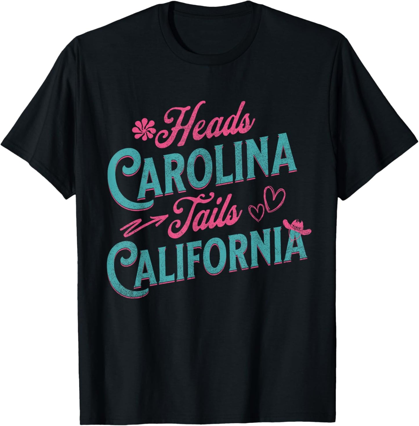 Heads Carolina Tail California Retro Vintage T-Shirt