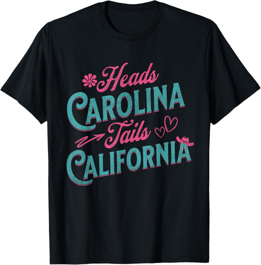 Heads Carolina Tail California Retro Vintage T-Shirt