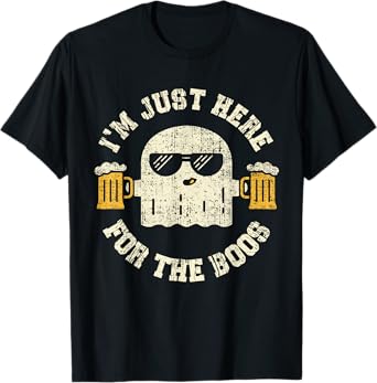 I'm Just Here for The Boos Halloween Party Drinking Beer Men T-Shirt