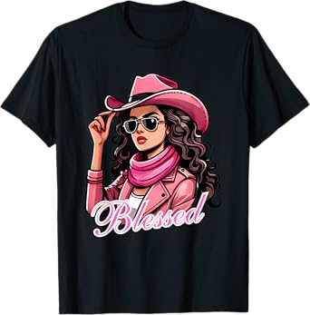 Blessed Black Cowgirl Western Swag African Christian Woman T-Shirt