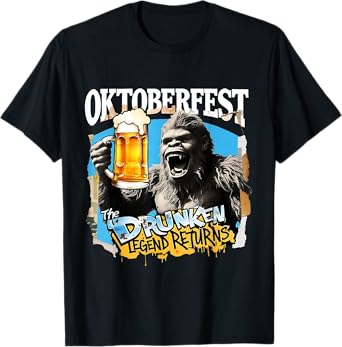 Oktoberfest Bigfoot The Drunken Legend Returns Beer Party T-Shirt