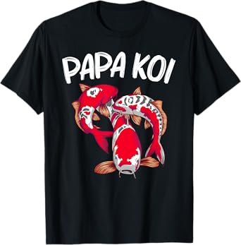 Koi Fish Gift For Dad Men Japan Koi Carp Fishes Pond Lover T-Shirt