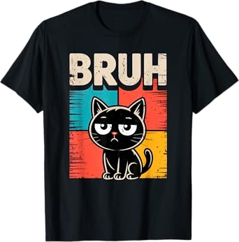 Funny Cat Bruh Meme Graphic Humor T-Shirt for Men Women Kids