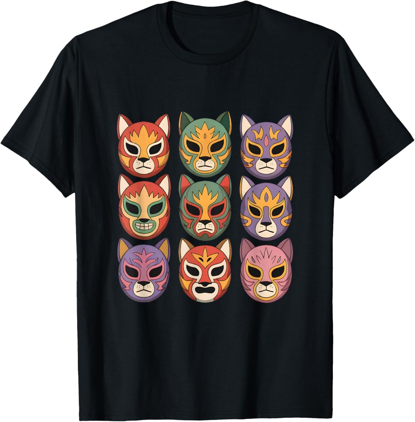 Lucha Libre Cat Mask Funny Luchador Mask Gato T-Shirt