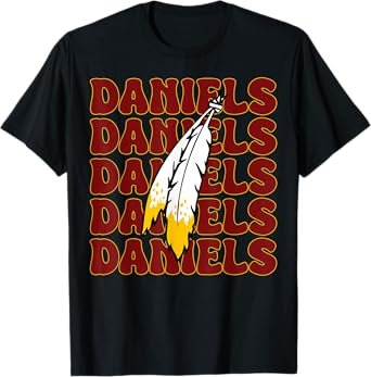Commanders Quarterback Text Name Style Groovy T-Shirt