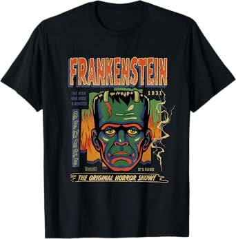 Universal Monsters Frankenstein Vintage Halloween Mask T-Shirt