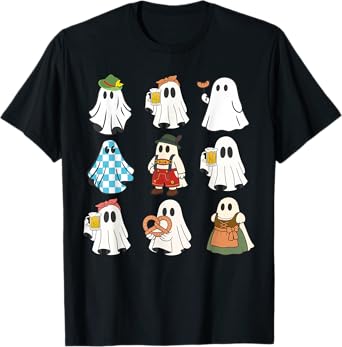 Cute Ghost Oktoberfest German Beer Festival Prost Halloween T-Shirt