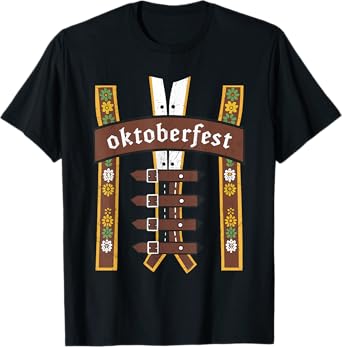 Oktoberfest Bavarian Munich Beer Lederhosen Suspenders T-Shirt