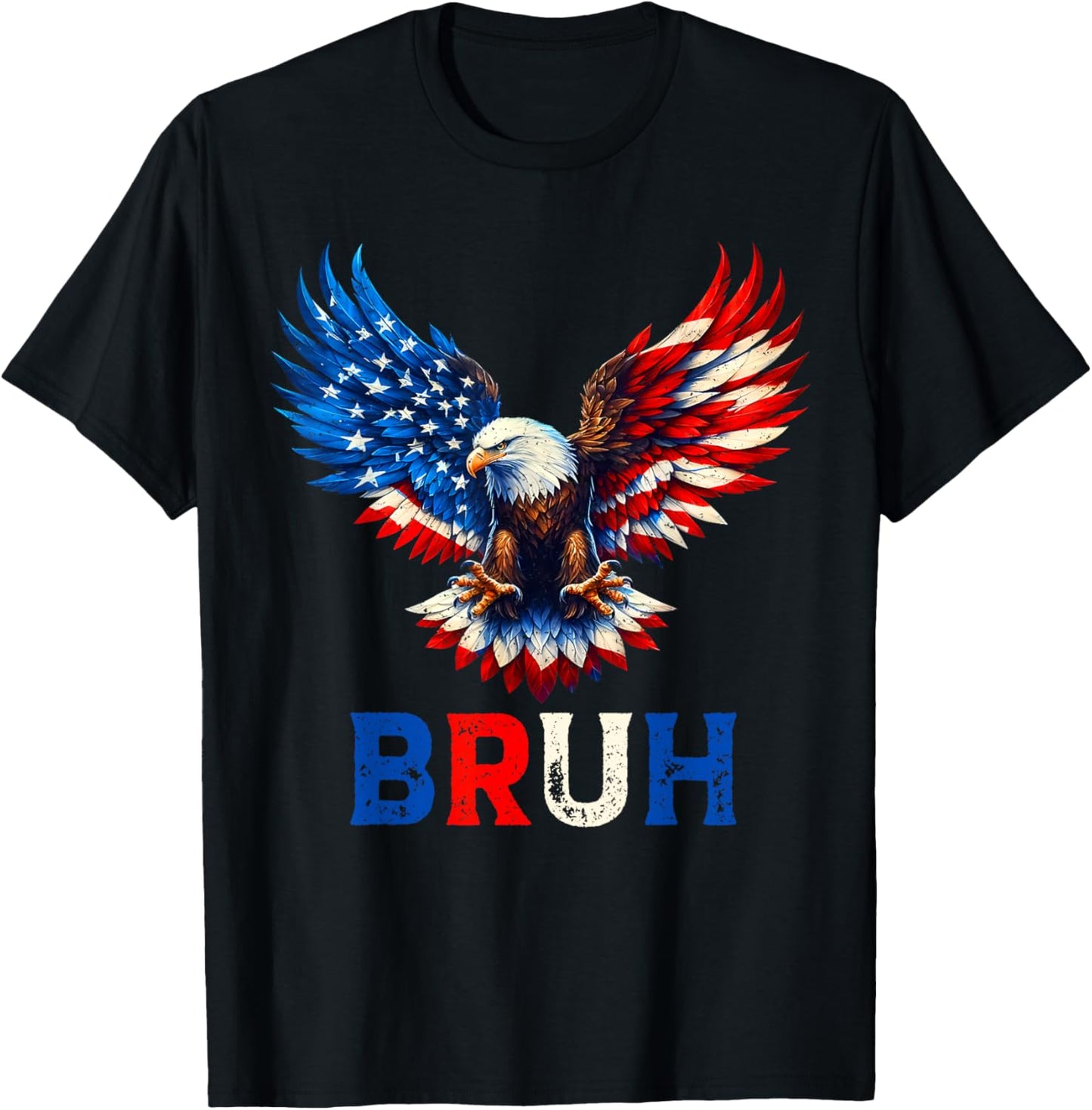 Bruh 4th Of July Boys Kids Men Fourth Of July Bald Eagle T-shirt