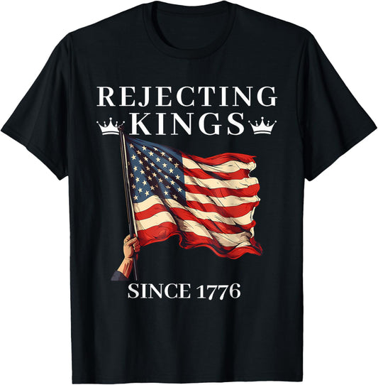 Vintage Rejecting Kings Since 1776 American Vintage Flag T-Shirt