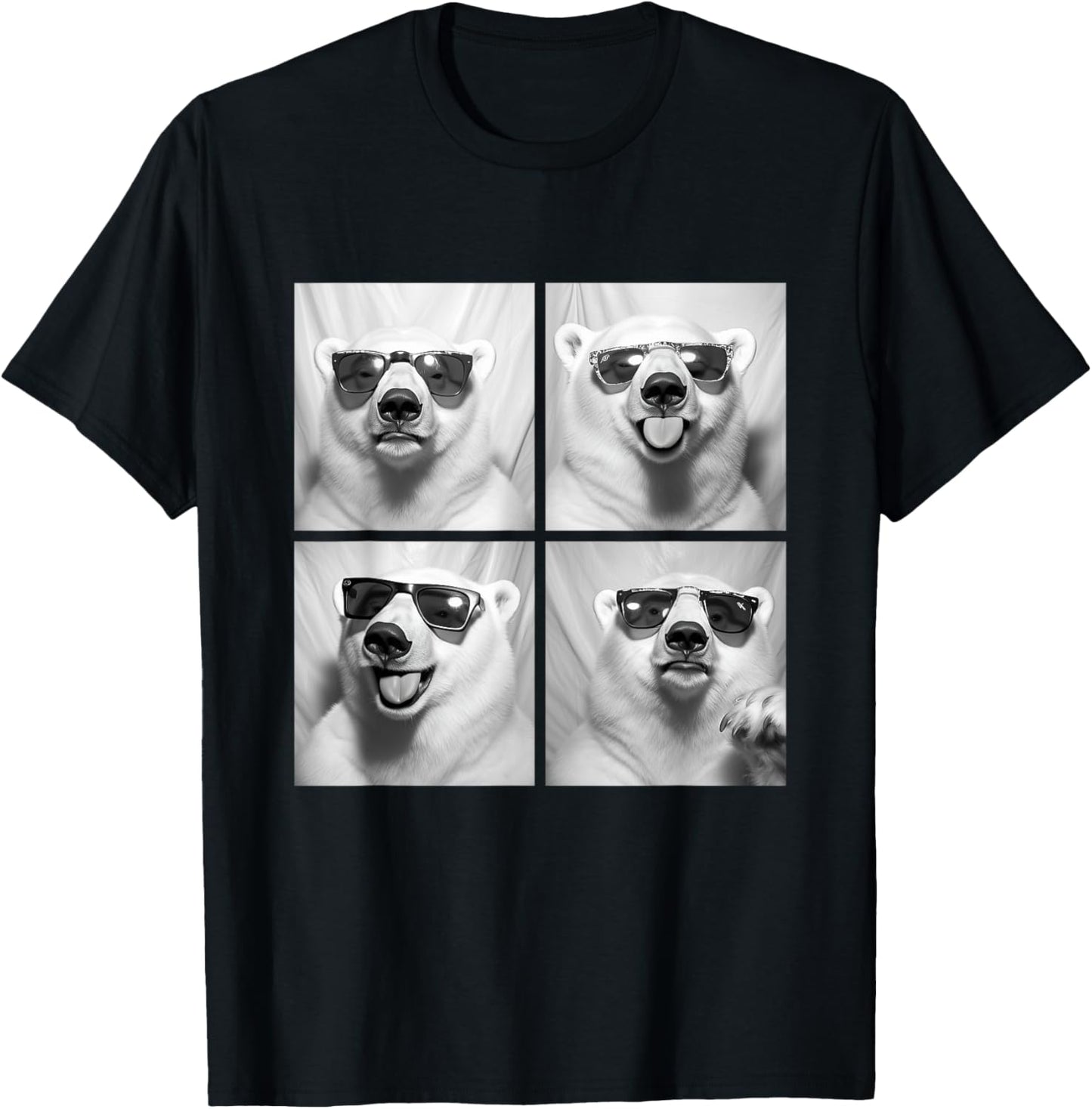 Funny Polar Bears with Sunglasses Cool Ice Bears Humor Meme T-Shirt