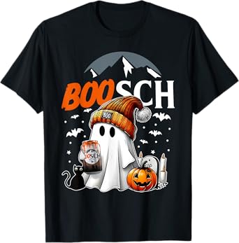Boo SCH Ghost Beer Pumpkin Halloween Spooky Drinking T-Shirt