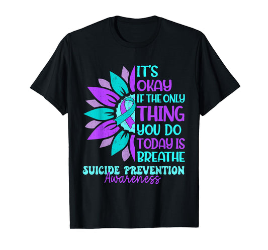 Vintage Sunflower Suicide Prevention Awareness Men Women T-Shirt