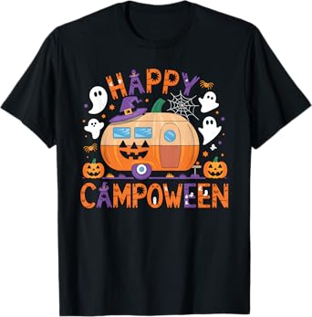 Happy Camp-O-Ween Halloween Camping Ghosts and Campfires T-Shirt