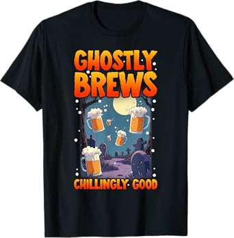 Beer Halloween Costume Ghostly Brews Chillingly Good T-Shirt