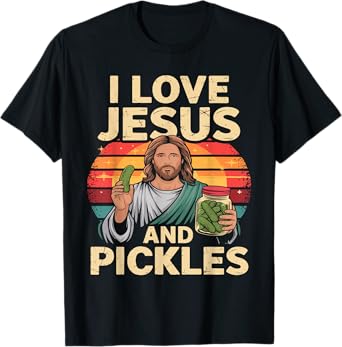 I Love Jesus And Pickles Shirt Cucumber Jesus Pickles T-Shirt