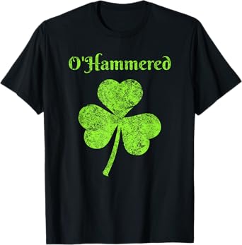 Vintage O'Hammered Drinking Funny St Patricks Day Shamrock T-Shirt