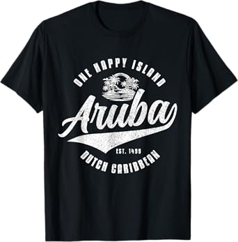 Aruba Happy Island Craibbean Souvenir Pride Vintage T-Shirt