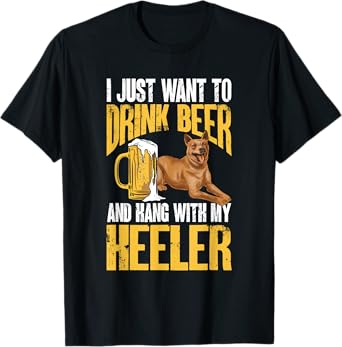 Red Heeler Drinking Beer Australian Cattle Dog Men Women T-Shirt