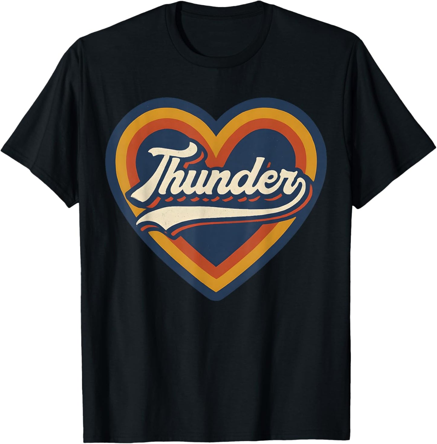 Retro Thunder Name Vintage Heart Gift Men Women Kids T-Shirt