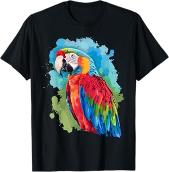 Best Parrot Art For Men Women Kids Tropical Parrot Lover T-Shirt