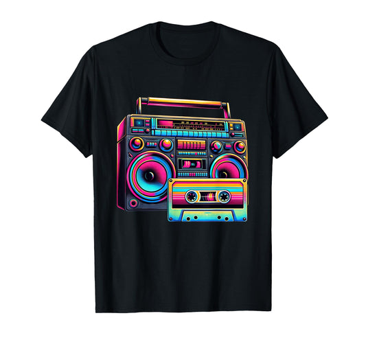 80s 90s 1980s Boombox Stereo Fashion Eighties Retro Theme T-Shirt