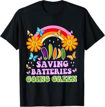 Saving Batteries Going Green Funny Inappropriate Adult Humor T-Shirt