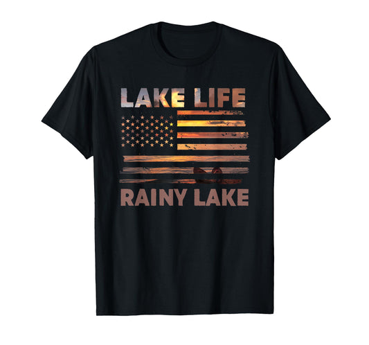 Lake Life Rainy Lake Scenic Outdoor Adventure T-Shirt