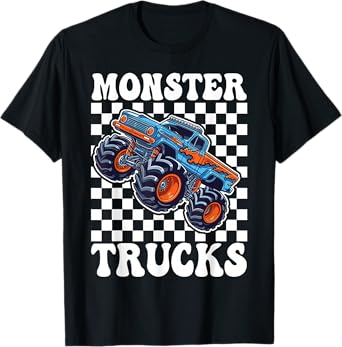Monster Truck for Toddlers, Kids Monster Truck Retro Vintage T-Shirt
