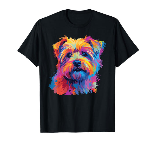 Retro Norfolk Terrier Dog Tees Unisex-Kids Multicolor Watercolor Graphic T-Shirt Small