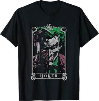DC Comics Batman The Joker Tarot Card Vintage Portrait T-Shirt