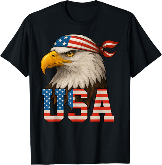 Usa American Flag Bald Eagle Patriotic Eagle 4th Of July T-shirt