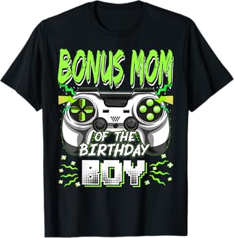 Bonus Mom Of The Birthday Boy Video Game Bday Party T-Shirt
