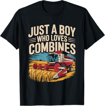 Funny Just a boy who loves Combines T-Shirt