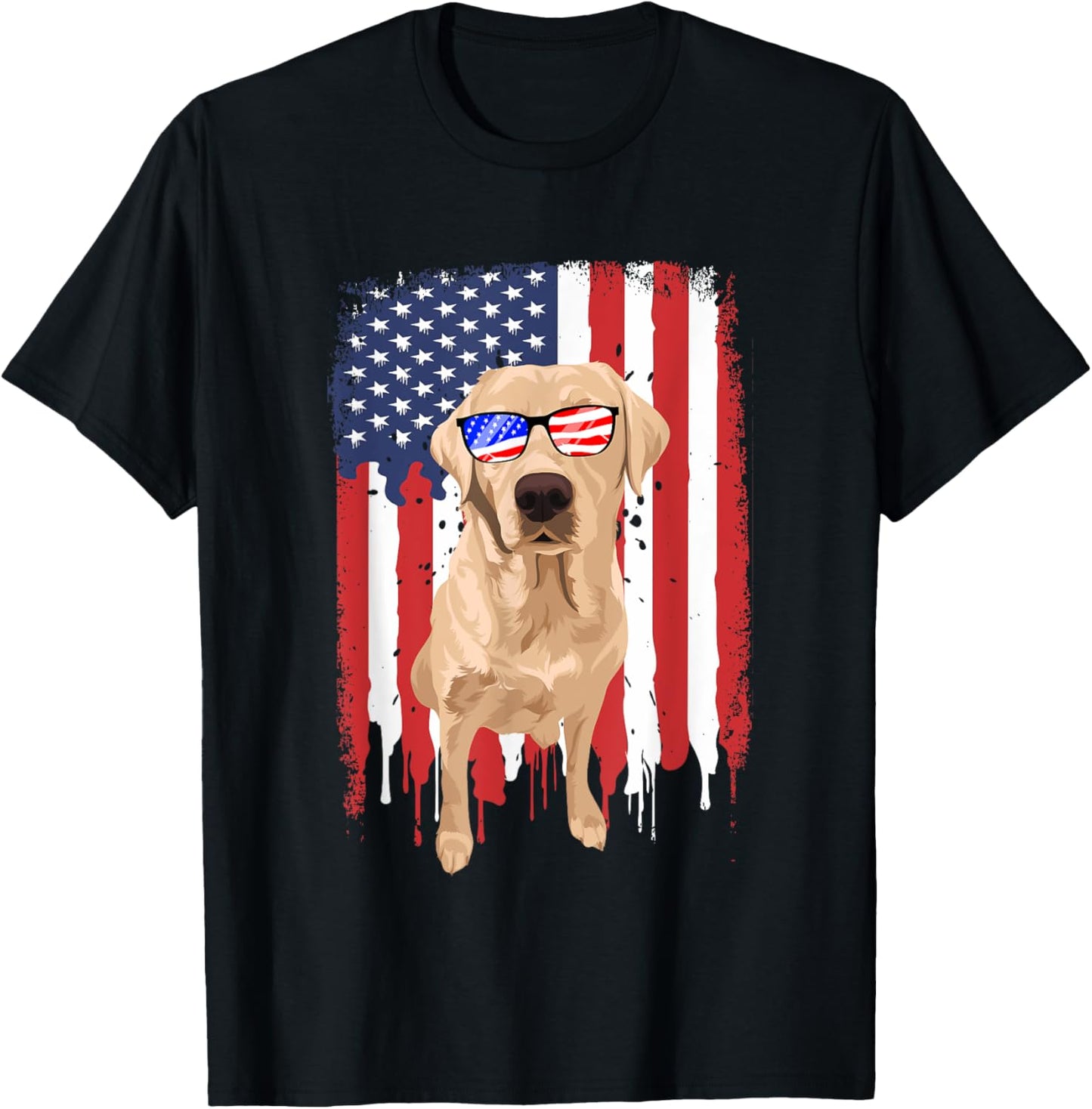 Labrador Retriever Shirt Independence Day 4th July USA Flag T-Shirt