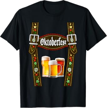 Oktoberfest Lederhosen Costume Germany Festival Men Women T-Shirt
