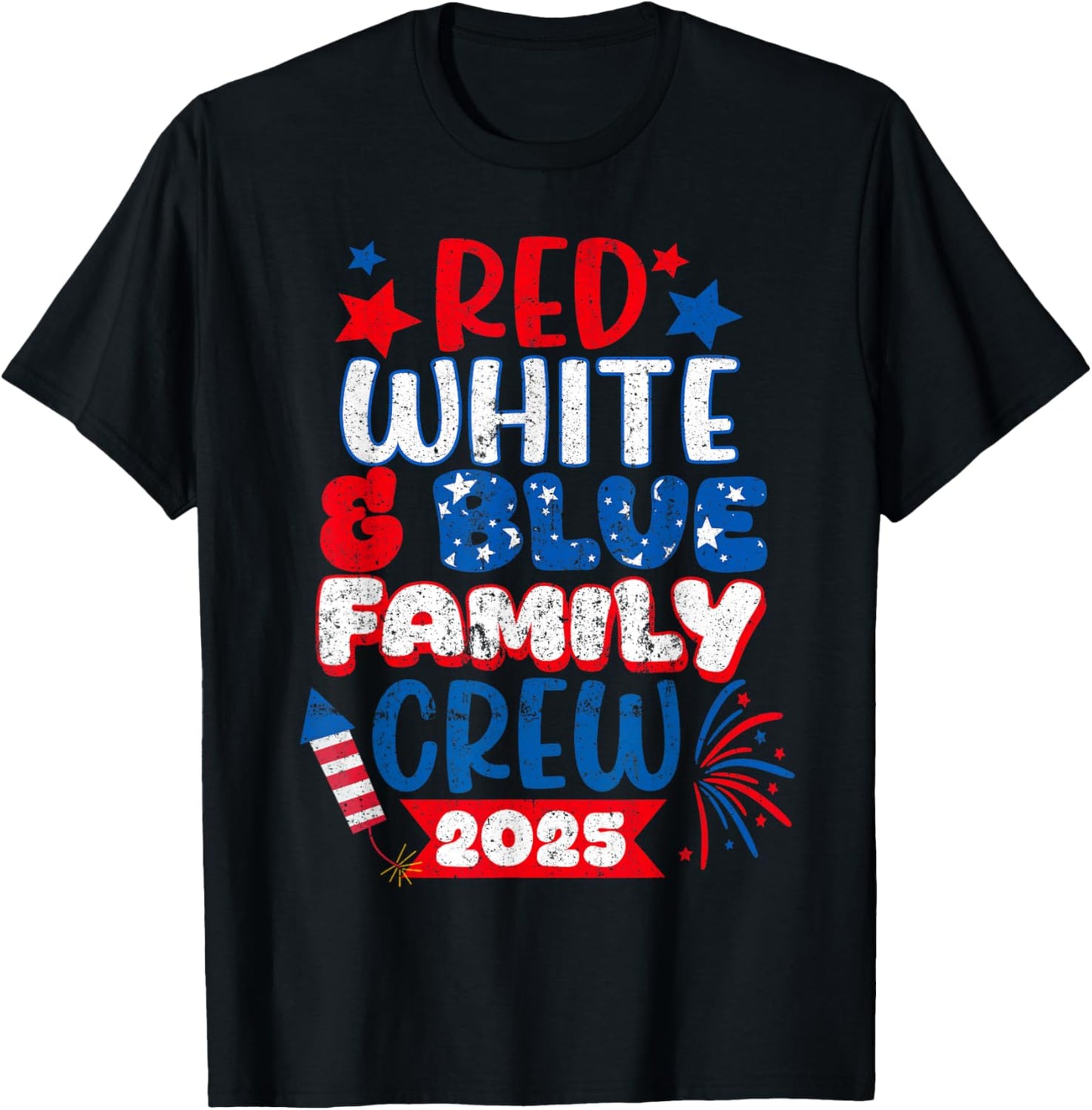 Red White And Blue Family Crew 2025 4th Of July T-shirt