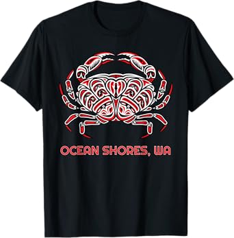 Ocean Shores Washington Dungeness Crab PNW Native American T-Shirt