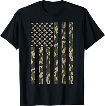 Camo American Flag USA Camouflage Men Boys Women Youth Kids T-Shirt