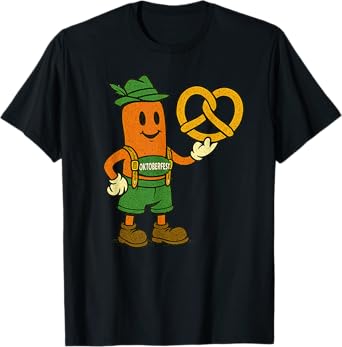 Sausage in Lederhosen Pretzel Funny Oktoberfest T-Shirt