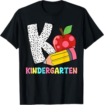 K Is For Kindergarten Teacher Pencil Apple Back To School T-Shirt