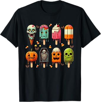 Funny Popsicle Summer Horror Halloween Ice Cream Summerween Men Women Kids T-Shirt