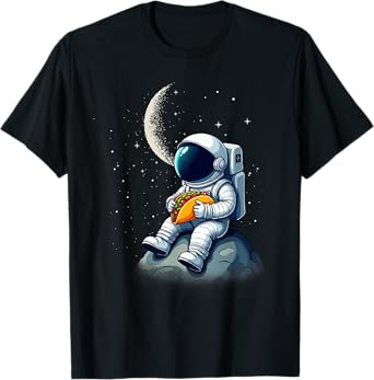 Astronaut Eating A Taco Food In Space T-Shirt
