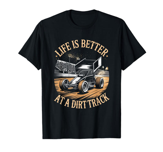 Dirt Sprint Car Racing Racetrack Dirt Track Racing T-Shirt