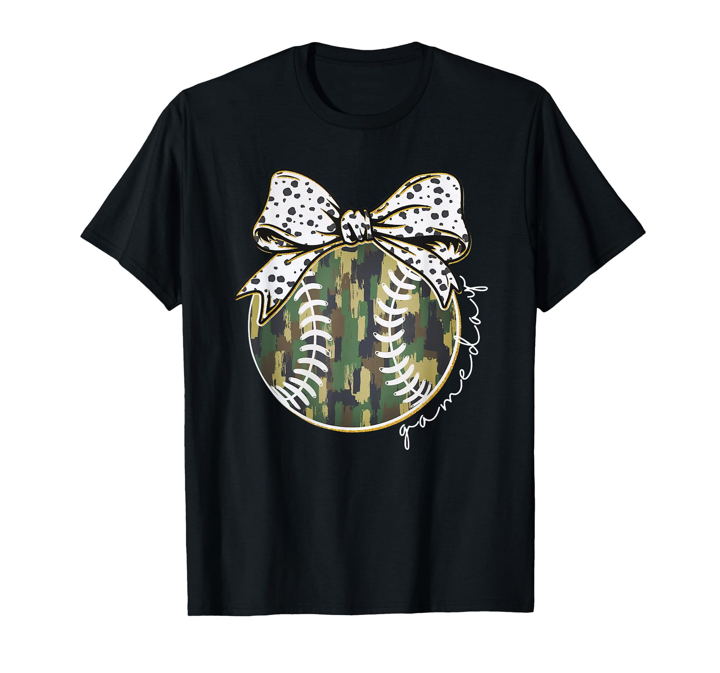 Camouflage Baseball Coquette Game Day Baseball Mama Women T-Shirt