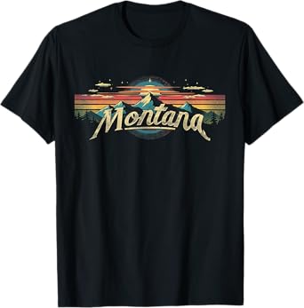Montana -Cool Funny Graphic Vintage Men Women Kids Mountains T-Shirt