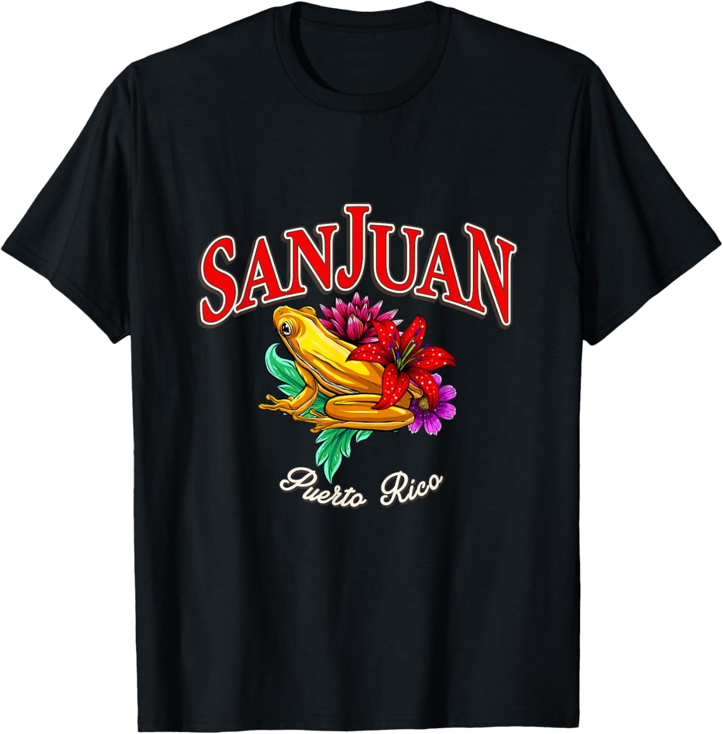 Puerto Rico Coqui Frog San Juan Tropical Vacation Souvenir T-Shirt